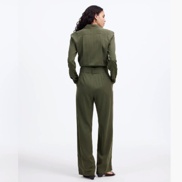 Madewell Relaxed Tie-Waist Dark Loden Jumpsuit NWT - Picture 4 of 5